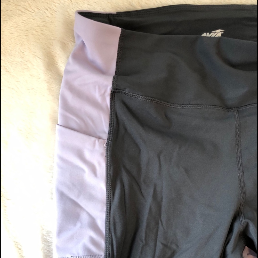 Black and Lavender full-length Leggings